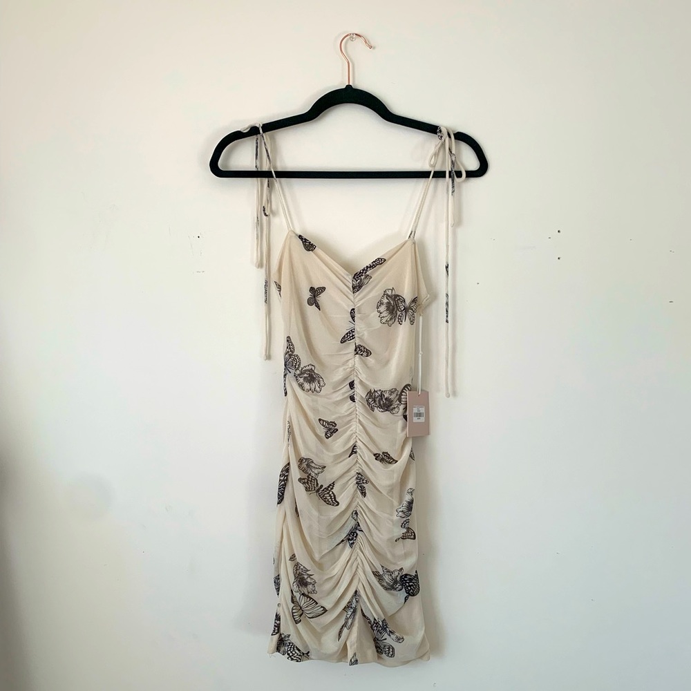 Bailey Rose Ruched Butterfly Mini Dress